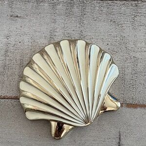 Lilly Pulitzer Gold and Cream Shell Bottle Opener